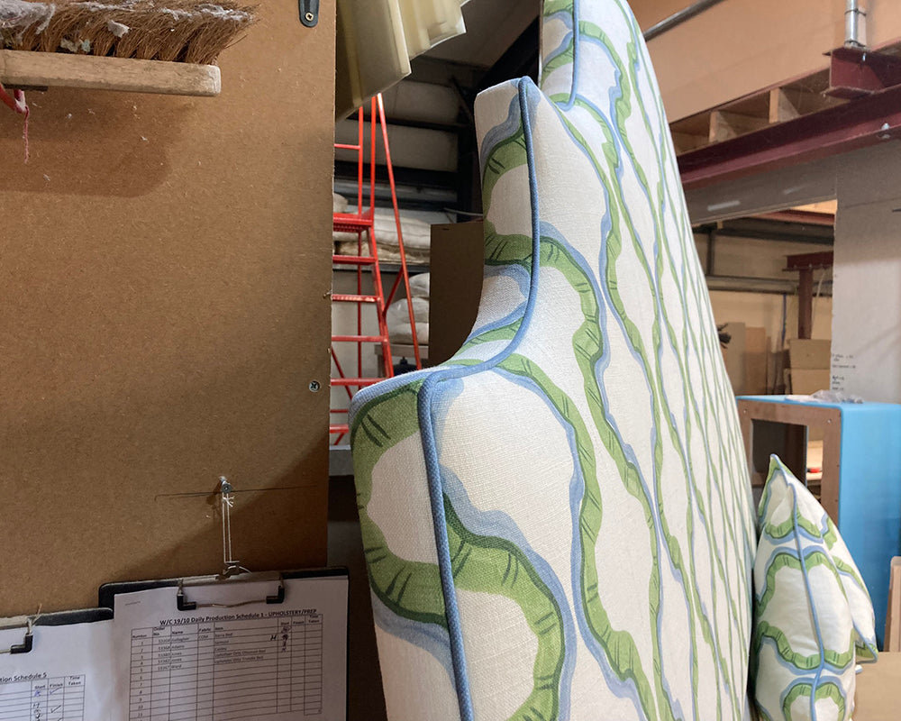 Super King Samson Headboard & 2 Cushions Linwood Ruffled Veneto