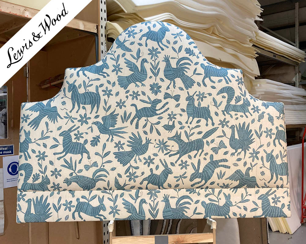 Super King Samson Headboard Lewis & Wood Otomi Bluebird