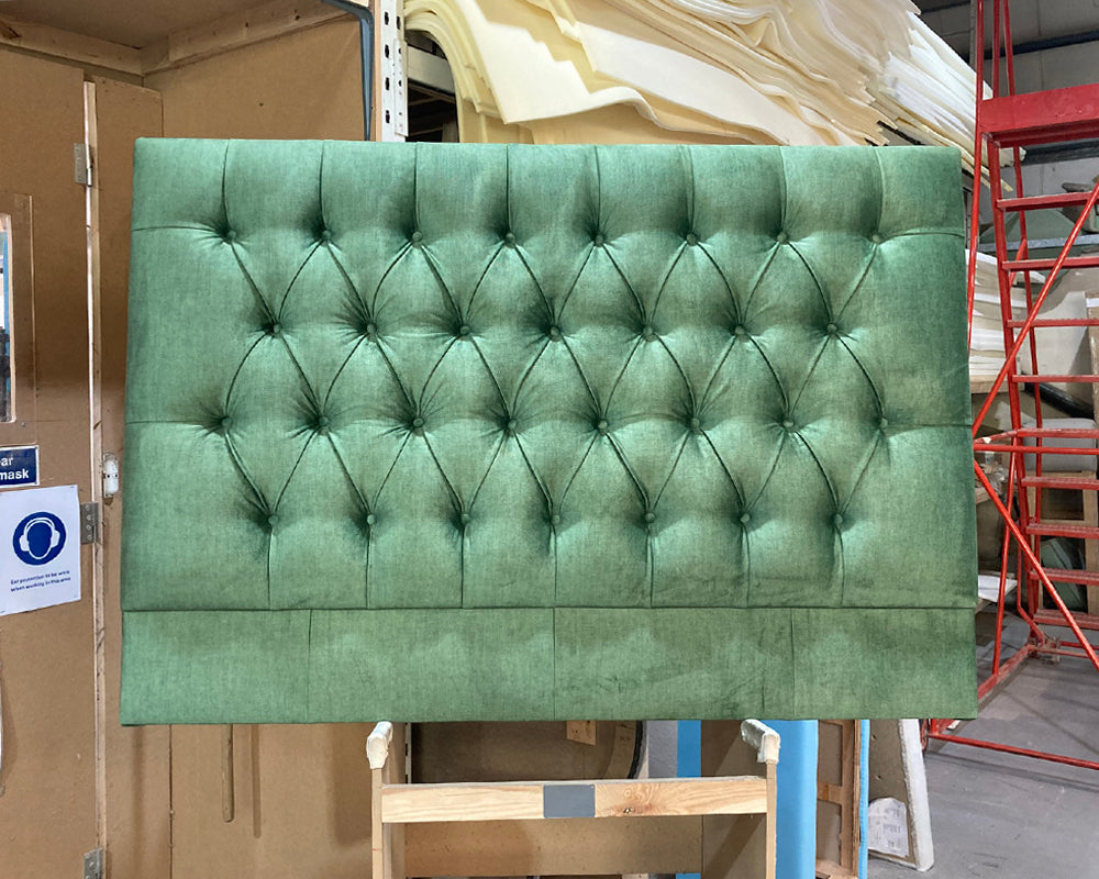 Kingsize Iona Headboard Easy Care Velvet Apple