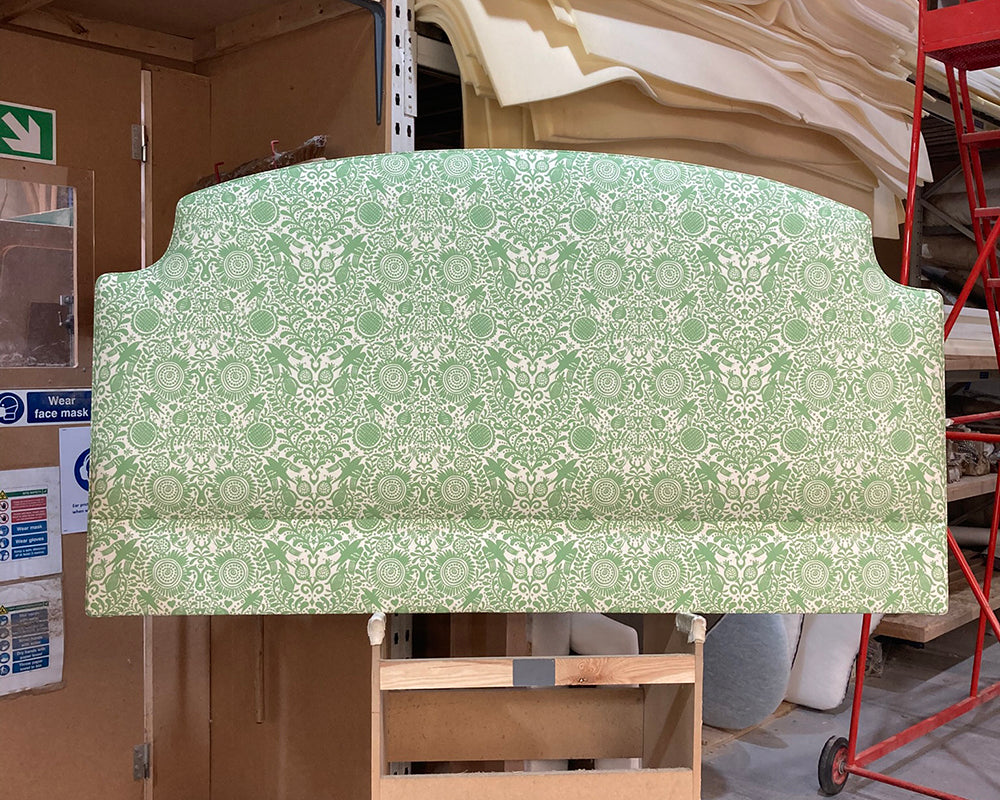 Super King Puffin Headboard Charlotte Gaisford London Birds Green