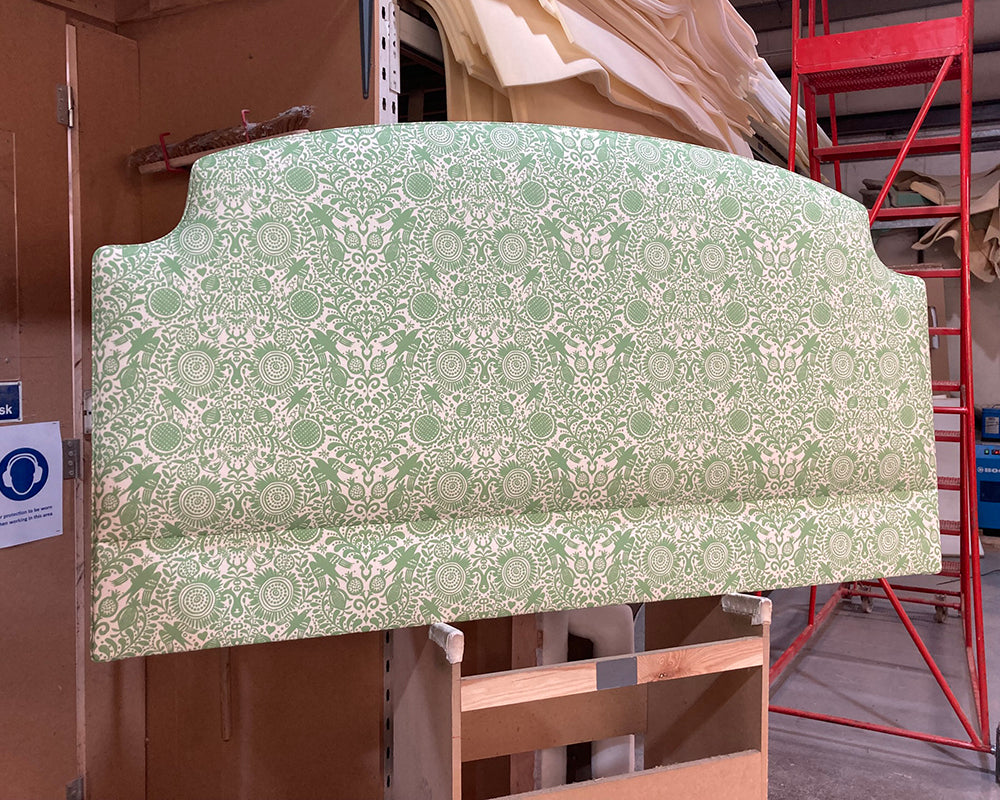 Super King Puffin Headboard Charlotte Gaisford London Birds Green