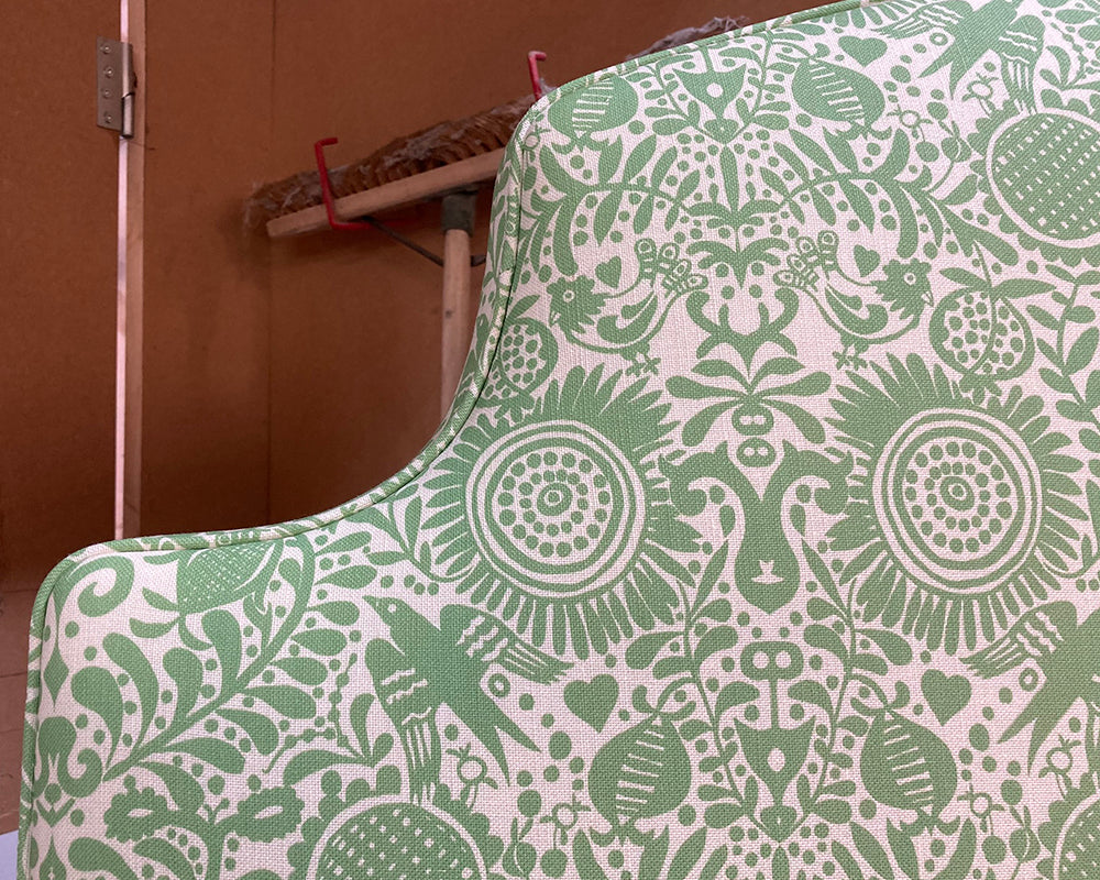 Super King Puffin Headboard Charlotte Gaisford London Birds Green