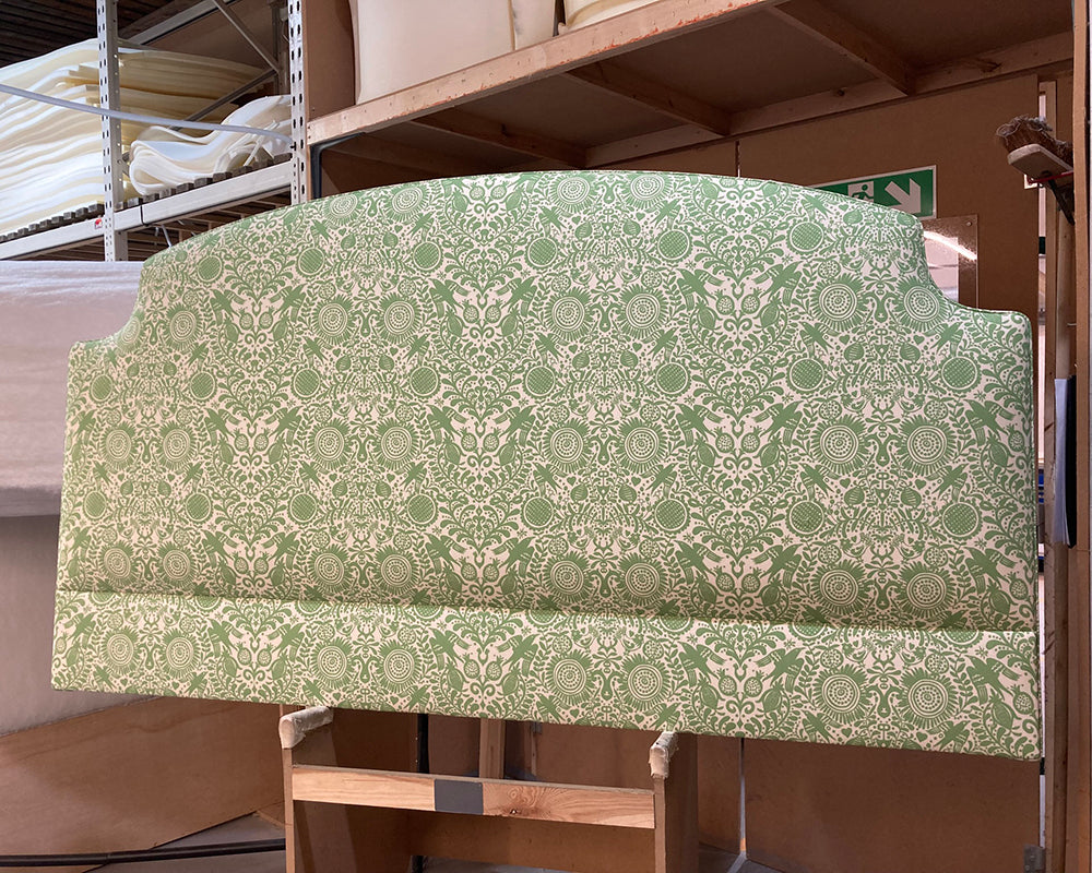 Super King Puffin Headboard Charlotte Gaisford London Birds Green