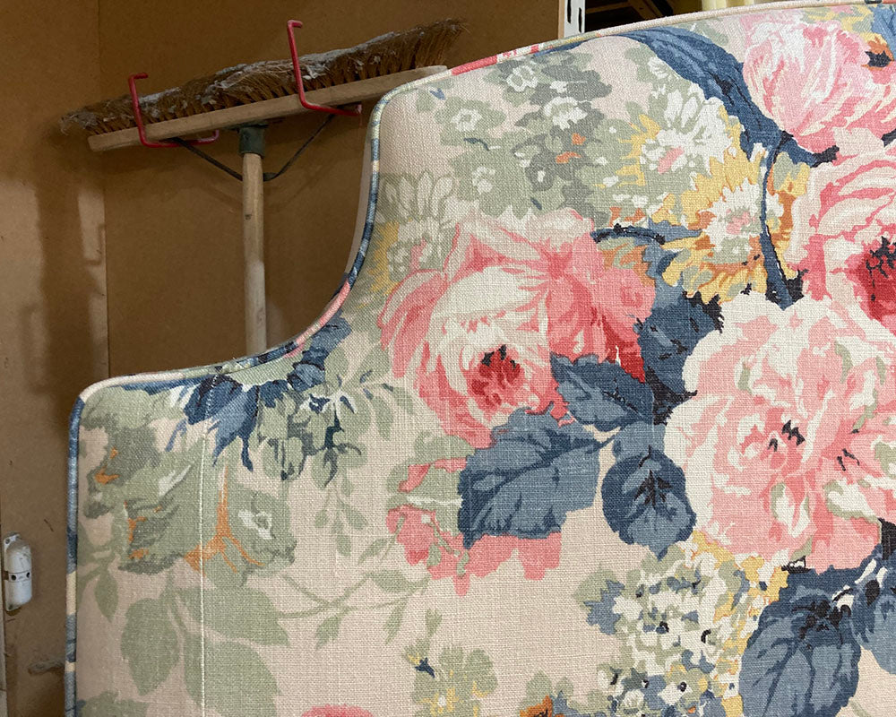 Kingsize Puffin Headboard Linwood Albertine Indigo Pink