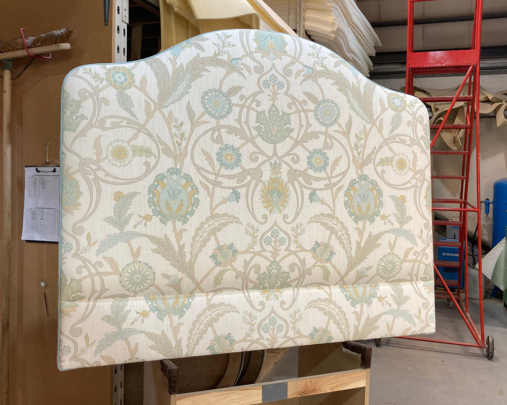 Double Barra Headboard Lewis & Wood Ipek Damask Ceramic