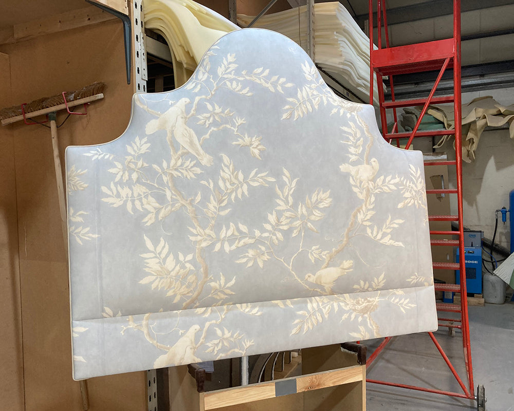 Kingsize Samson Headboard Lewis & Wood Doves Summer Blue