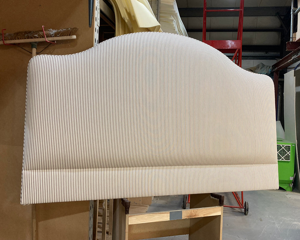 Super King Barra Headboard Ian Mankin Ticking Stripe 1 Brown
