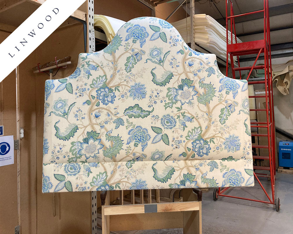 Kingsize Samson Headboard Linwood Kitty Blue/Green