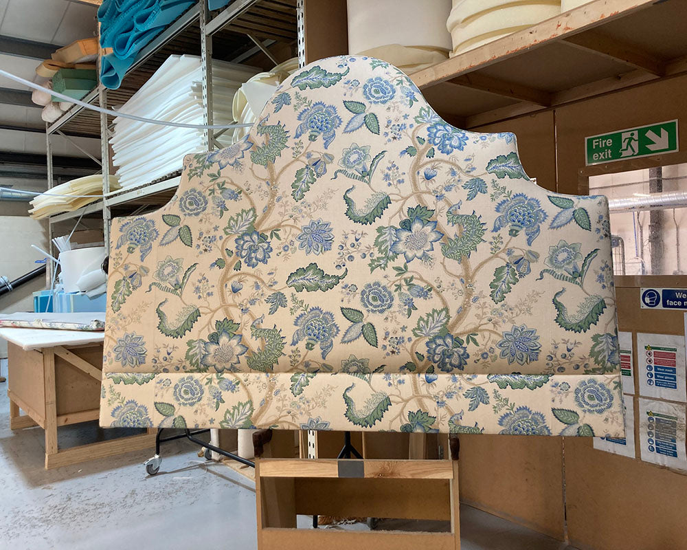 Kingsize Samson Headboard Linwood Kitty Blue/Green