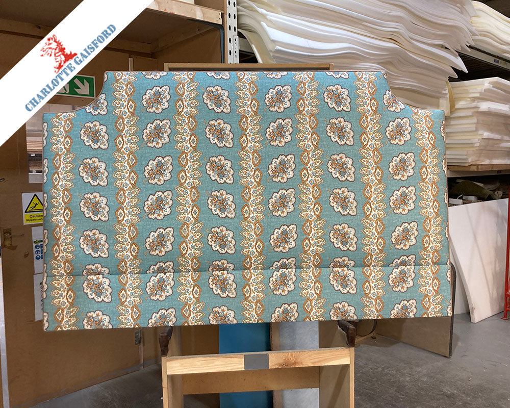 Kingsize Farne Headboard Charlotte Gaisford Pearl Blue