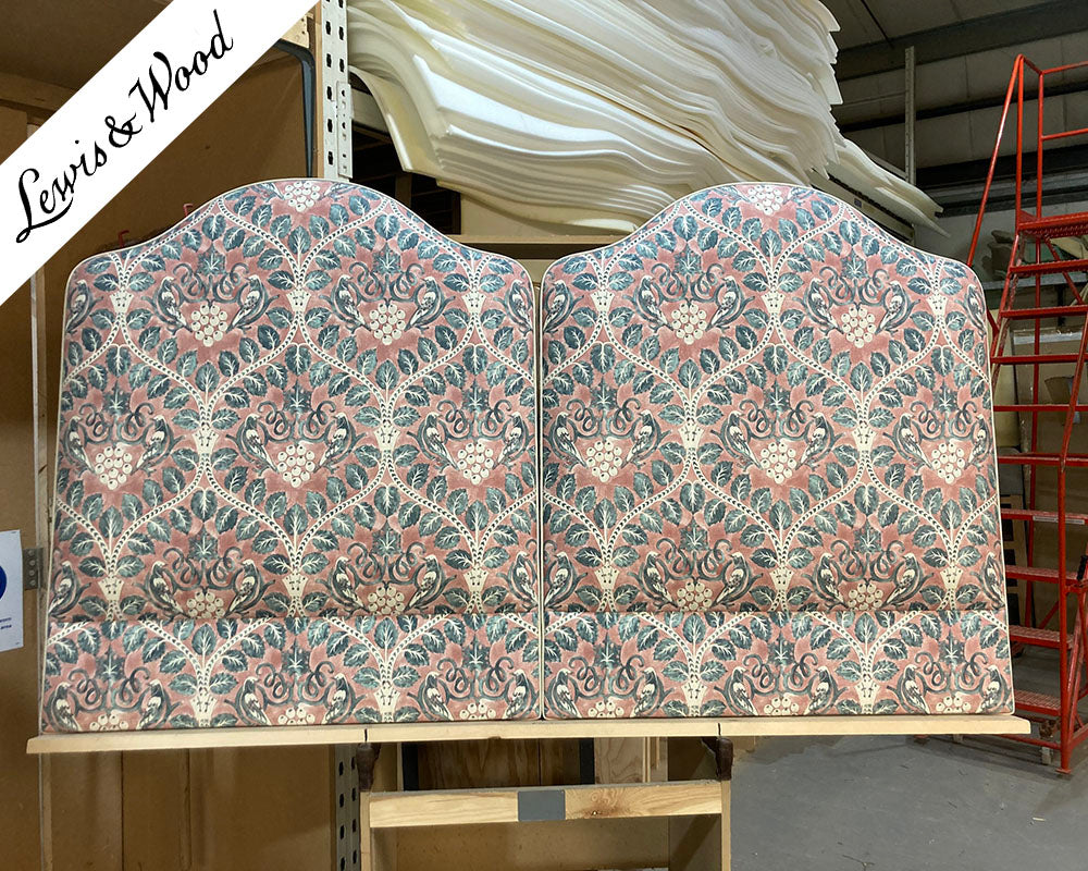 Two Single Barra Headboards Lewis & Wood Berry Brothers Raspberry