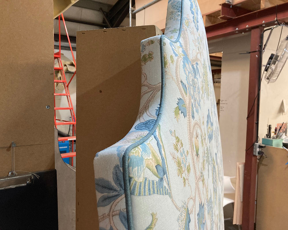 Double Samson Headboard Linwood Kitty Aqua/Leaf