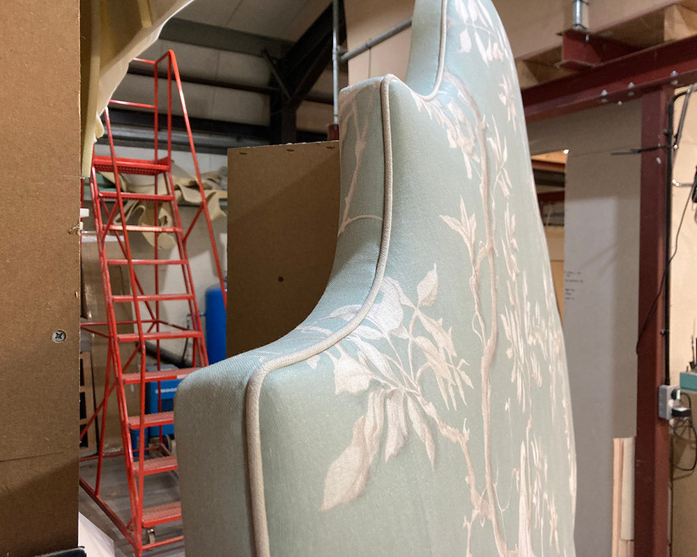 Kingsize Samson Headboard Lewis & Wood Doves Aquamarine