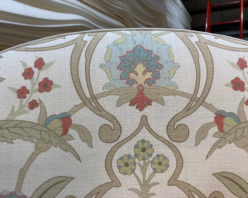 Double Barra Headboard Lewis & Wood Ipek Damask Pugin