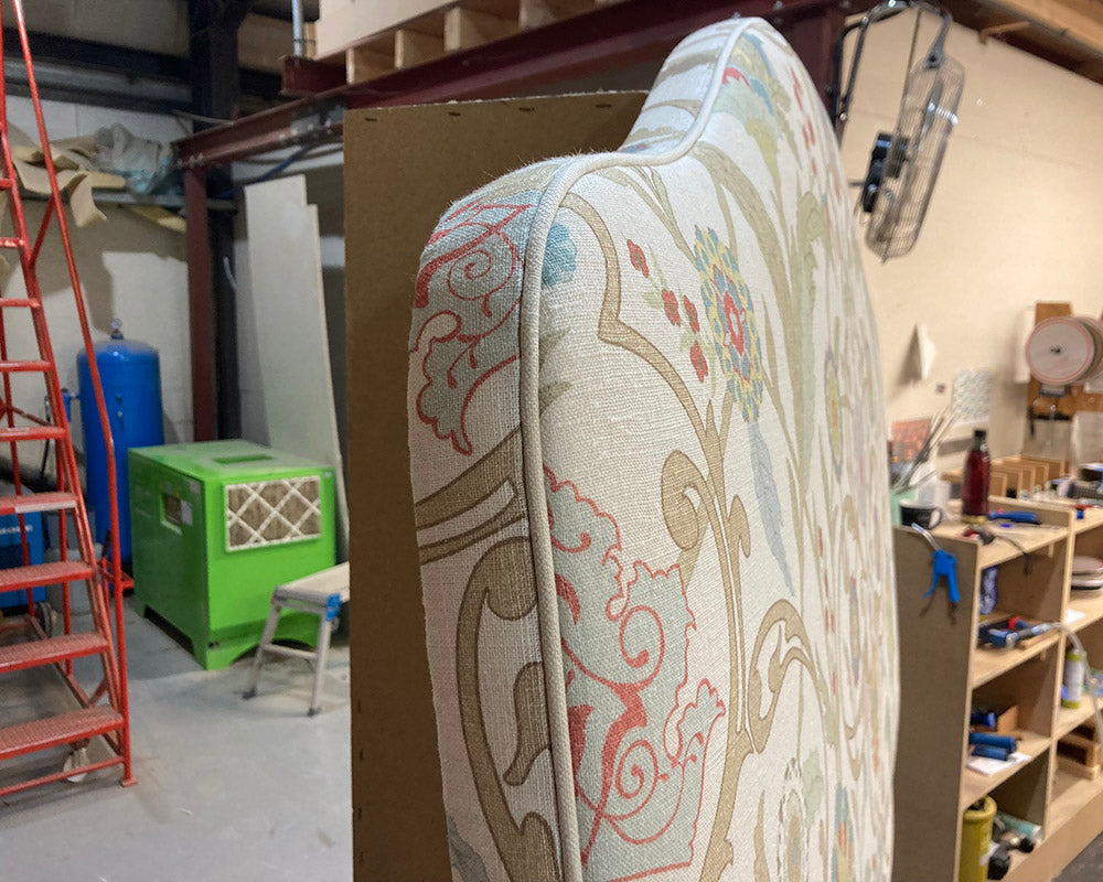 Double Barra Headboard Lewis & Wood Ipek Damask Pugin
