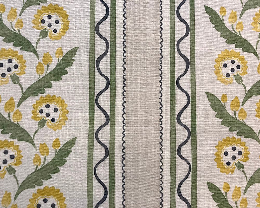 Super King Samson Headboard Linwood Polly Stripe Dandelion