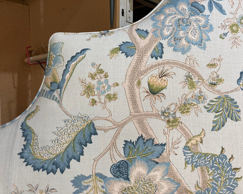 Super King Samson Headboard Linwood Kitty Aqua/Leaf