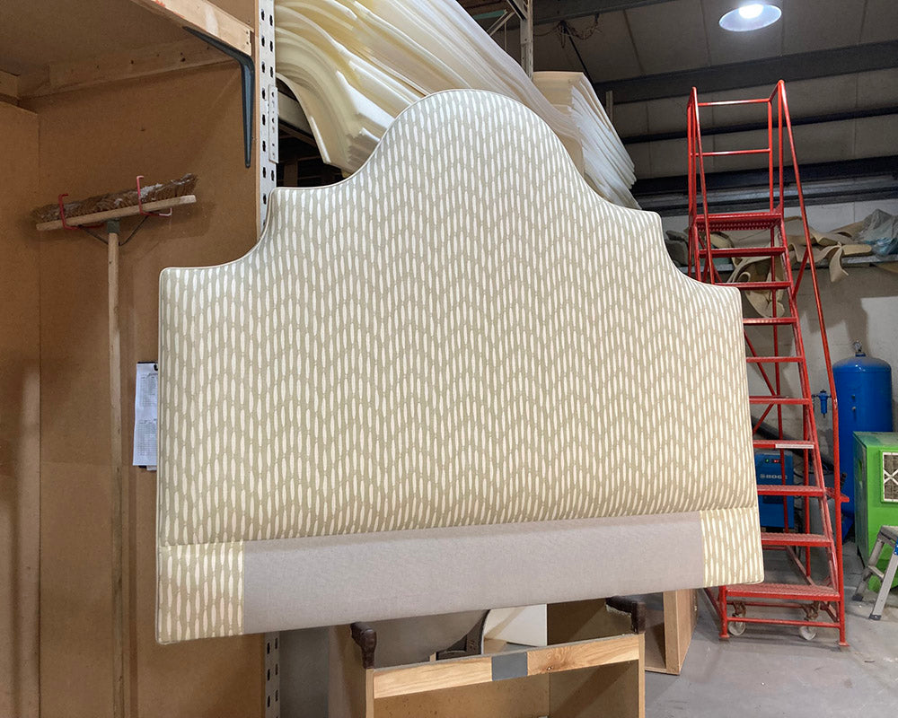 Kingsize Samson Headboard Linwood Smocked Wheatgrass