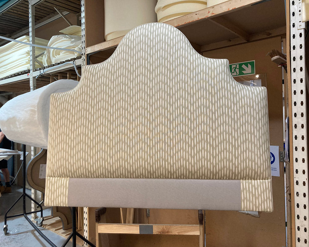 Kingsize Samson Headboard Linwood Smocked Wheatgrass