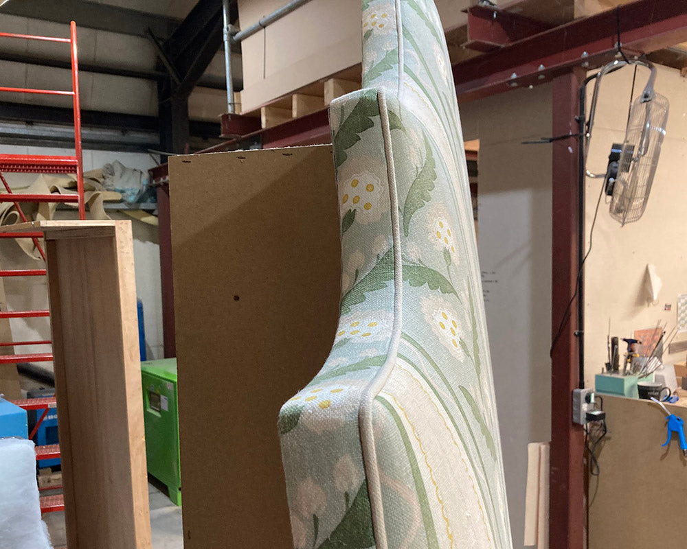 Kingsize Samson Headboard Linwood Polly Stripe Moss