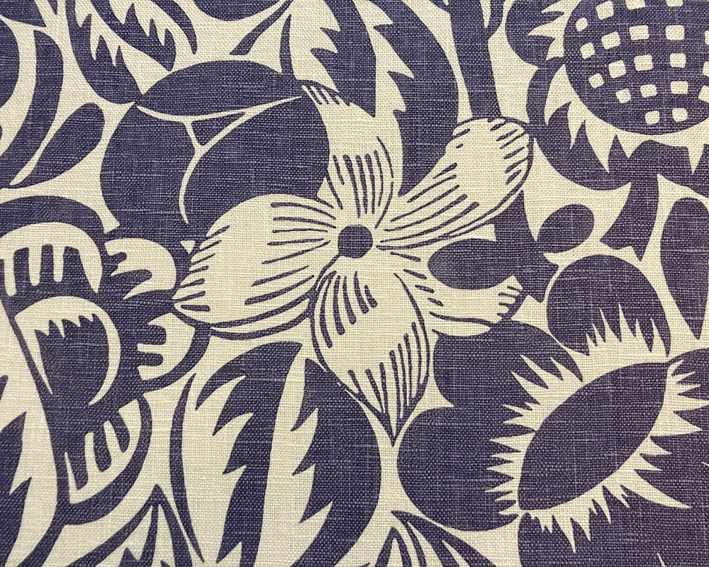 Super King Samson Headboard Christopher Farr Cloth Fleurs Etoilees Indigo
