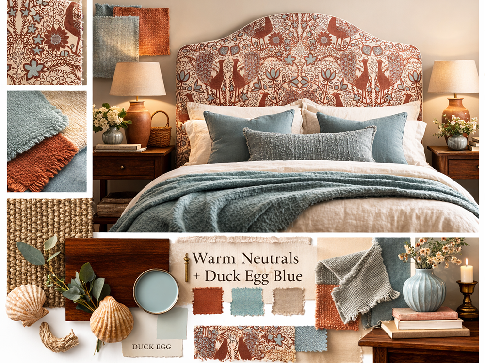 Kingsize Barra Headboard Lewis & Wood Peacock Rhone