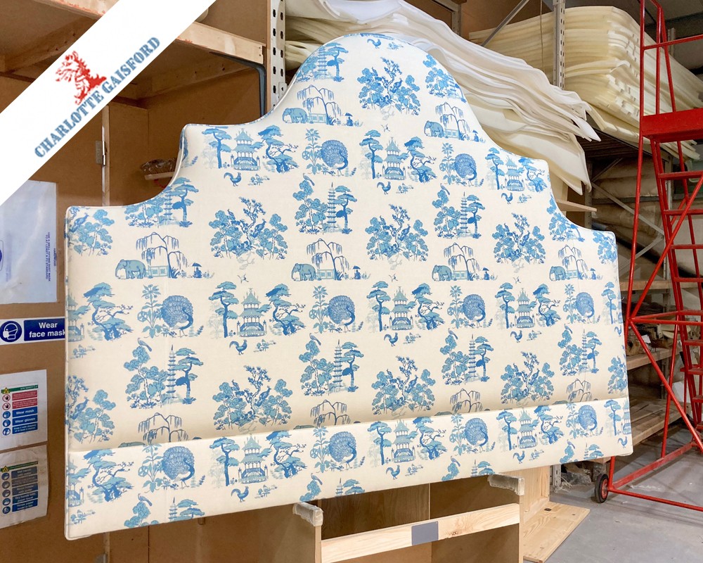 Super King Samson Headboard Charlotte Gaisford Dreaming Garden Blue