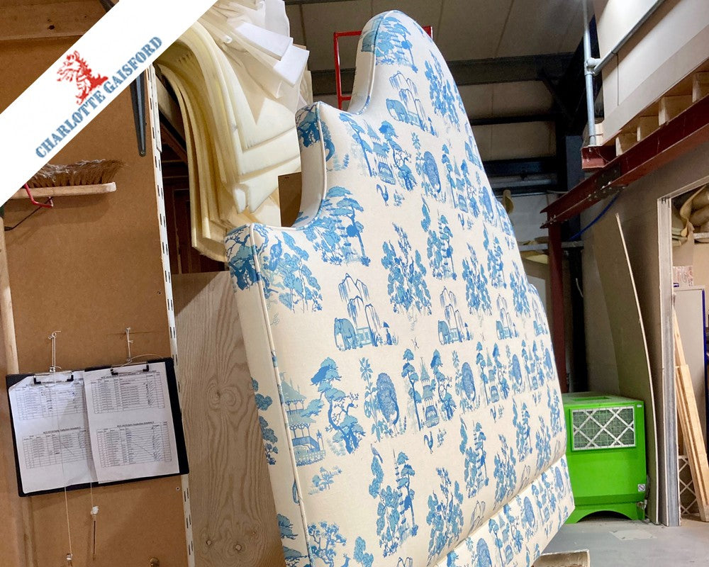 Super King Samson Headboard Charlotte Gaisford Dreaming Garden Blue