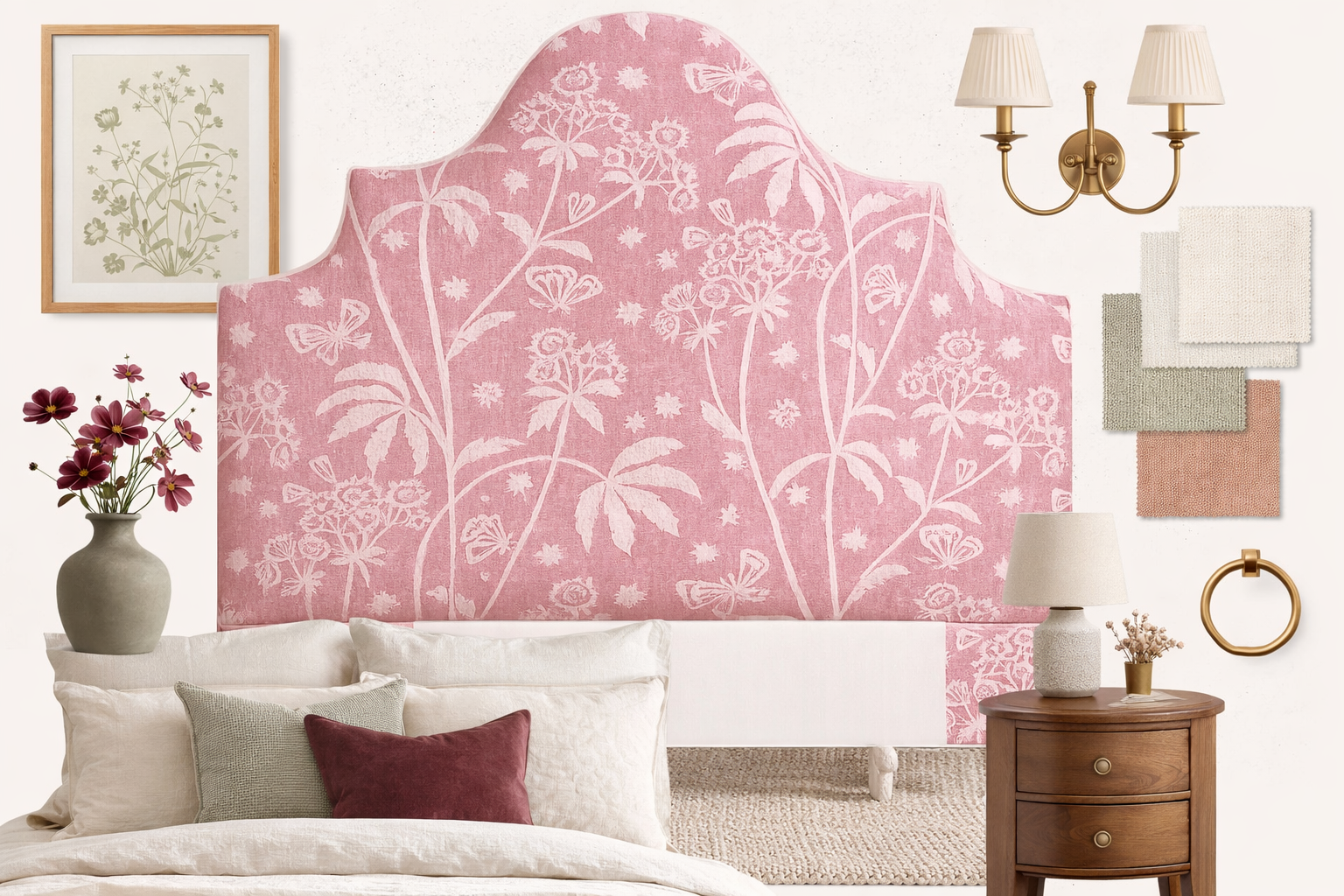 Kingsize Samson Headboard Fermoie Astrea 002 Pink
