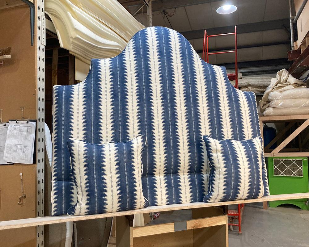 Kingsize Samson Headboard & 2 Cushions Linwood Ruched Amalfi