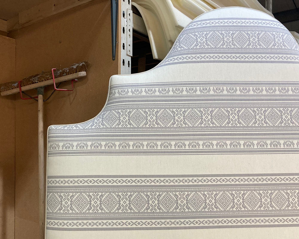 Kingsize Samson Headboard & 2 Cushions Julia Brendel Aztec Stripe Natural