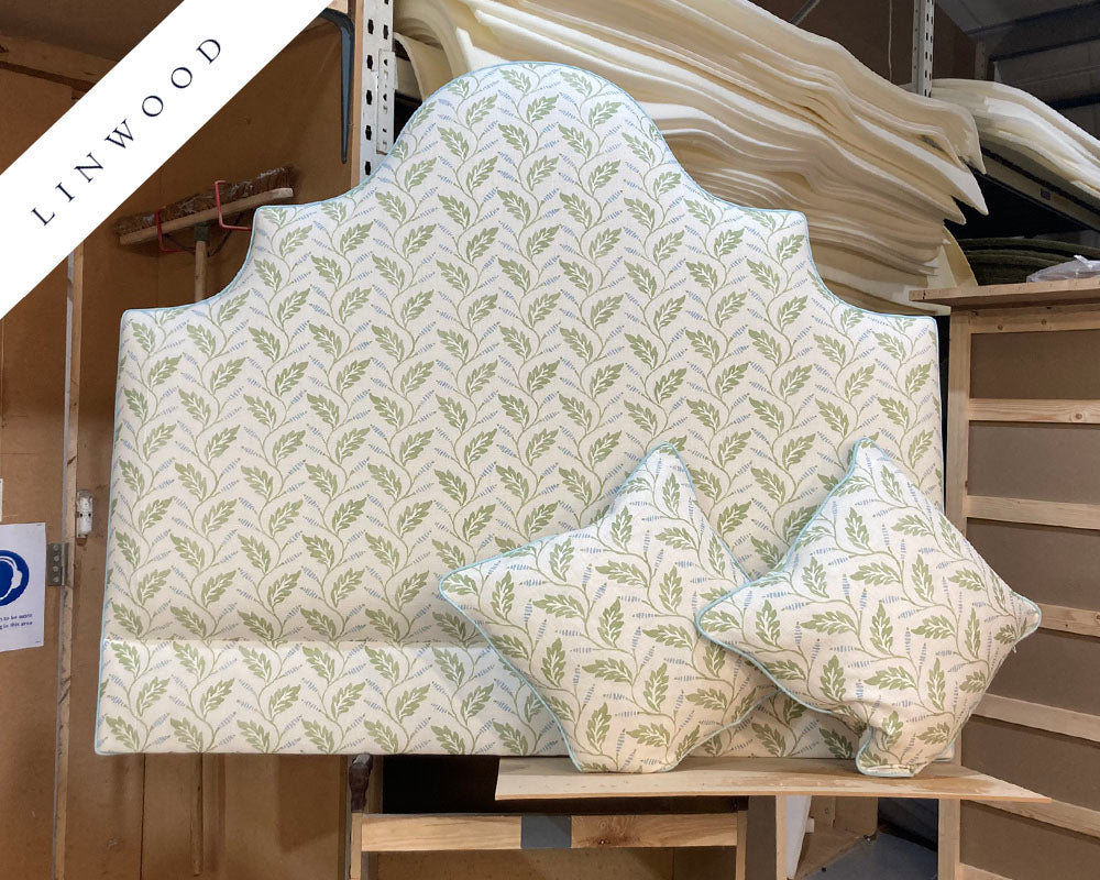 Kingsize Samson Headboard & 2 Cushions Linwood Babette Apple