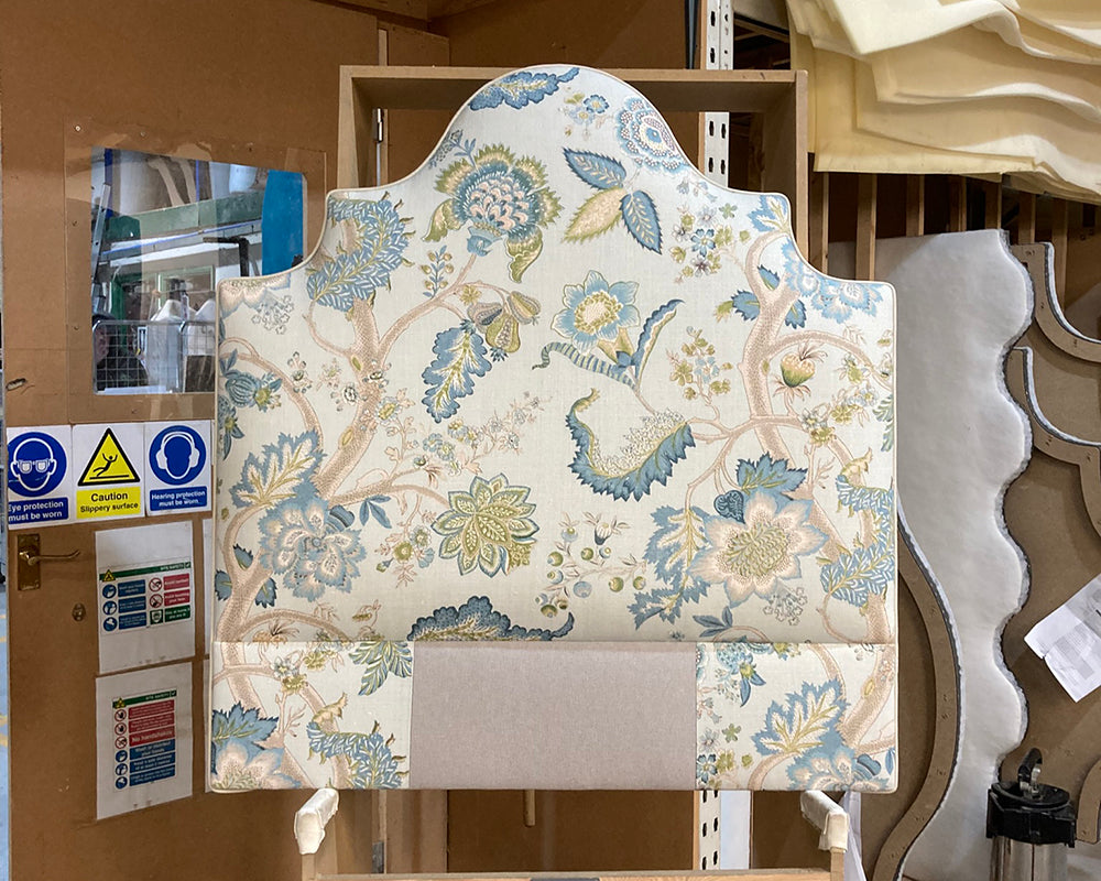 Single Samson Headboard Linwood Kitty Aqua/Leaf