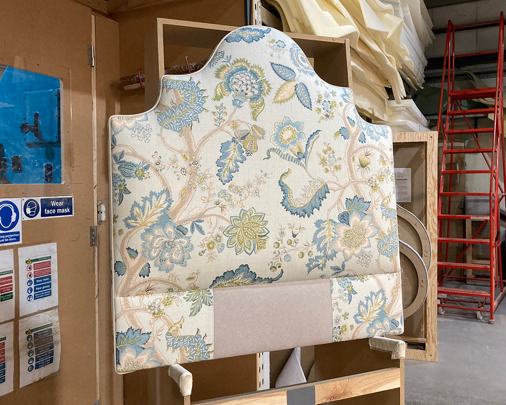 Single Samson Headboard Linwood Kitty Aqua/Leaf