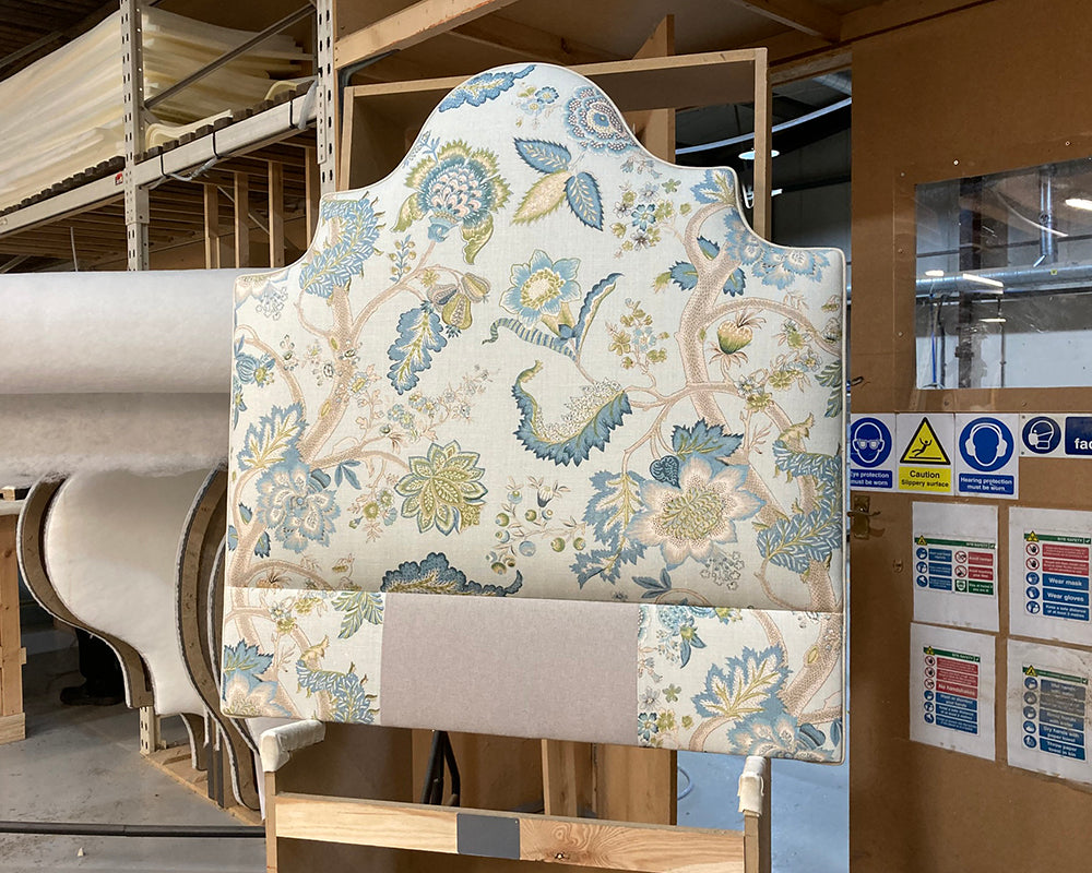 Single Samson Headboard Linwood Kitty Aqua/Leaf