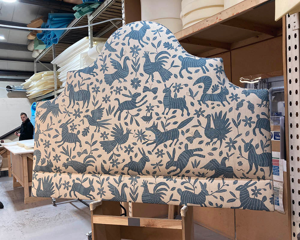 Super King Samson Headboard Lewis & Wood Otomi Bluebird