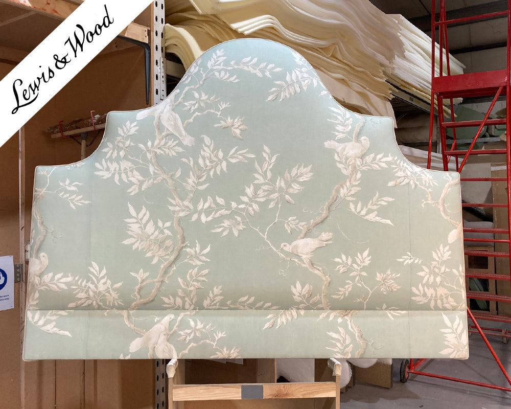 Super King Samson Headboard Lewis &amp; Wood Doves Aquamarine