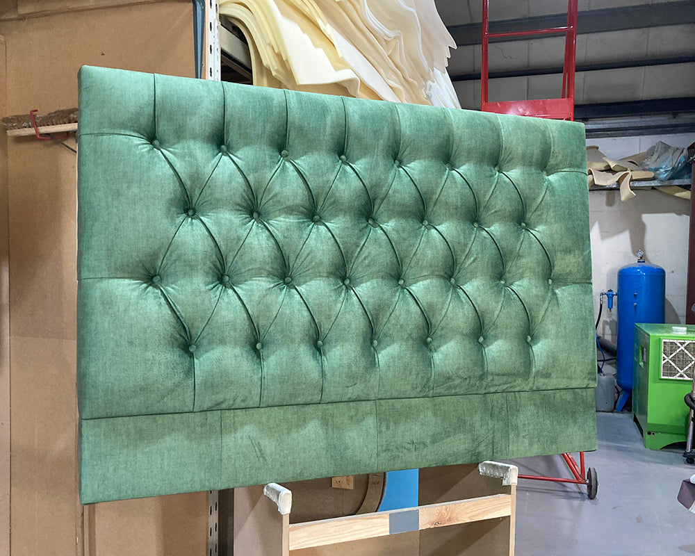 Kingsize Iona Headboard Easy Care Velvet Apple