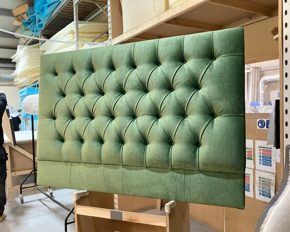 Kingsize Iona Headboard Easy Care Velvet Apple