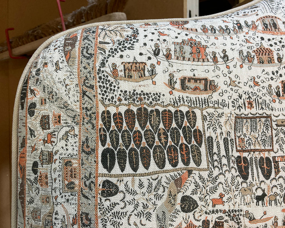 Double Barra Headboard Lewis &amp; Wood Map Satsuma Soot