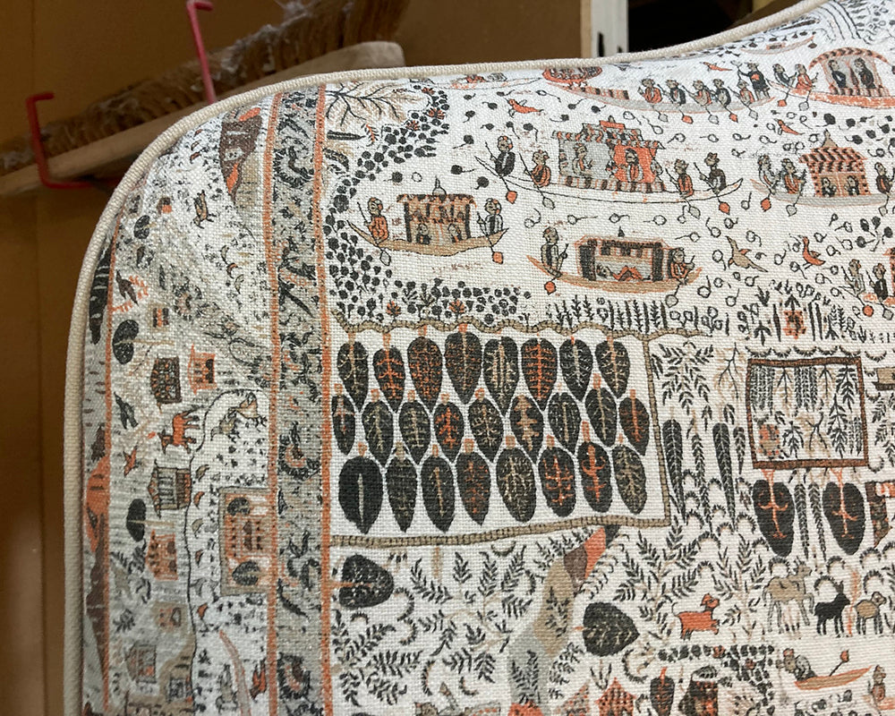 Double Barra Headboard Lewis & Wood Map Satsuma Soot
