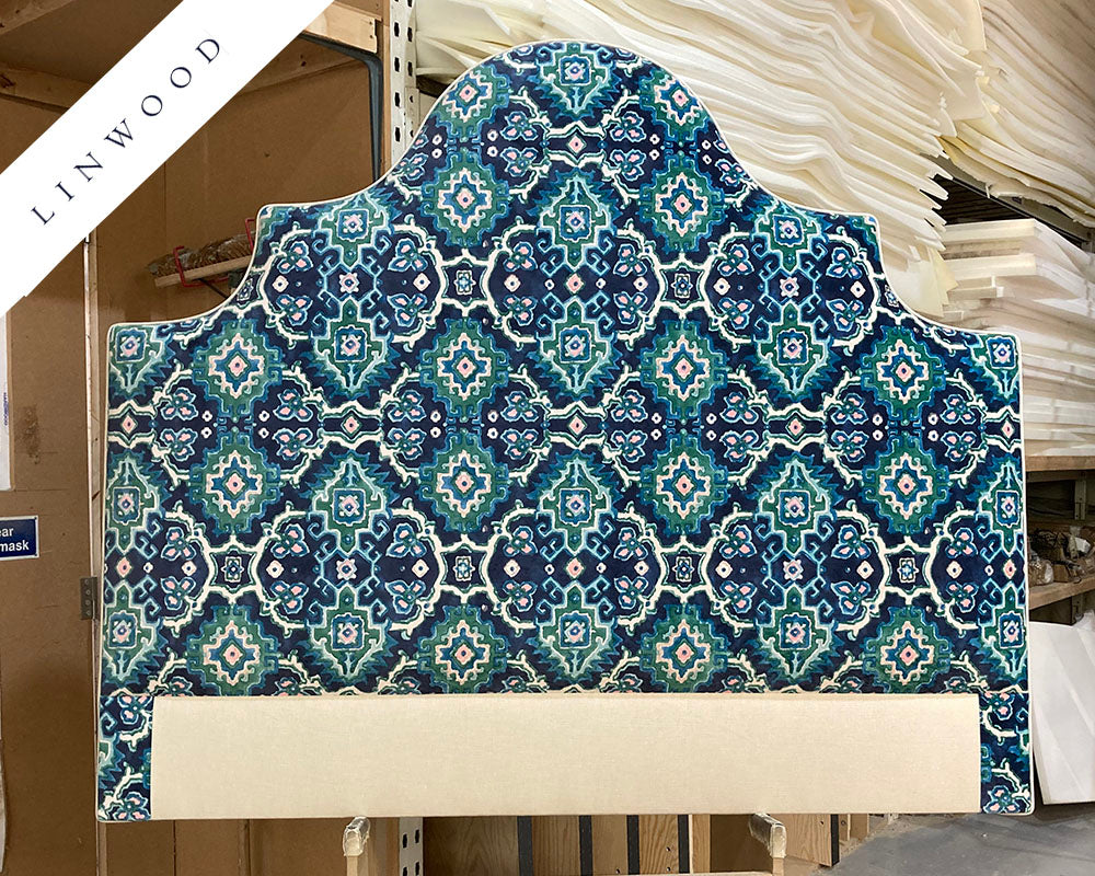 Kingsize Samson Headboard Linwood Kami Seagreen