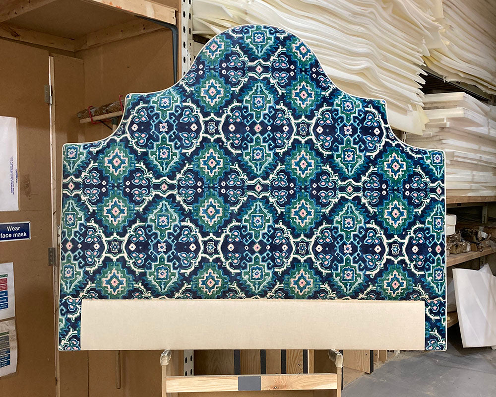 Kingsize Samson Headboard Linwood Kami Seagreen