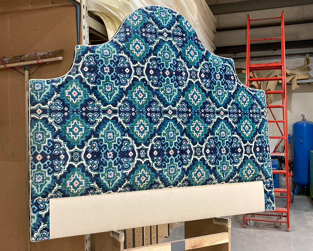 Kingsize Samson Headboard Linwood Kami Seagreen