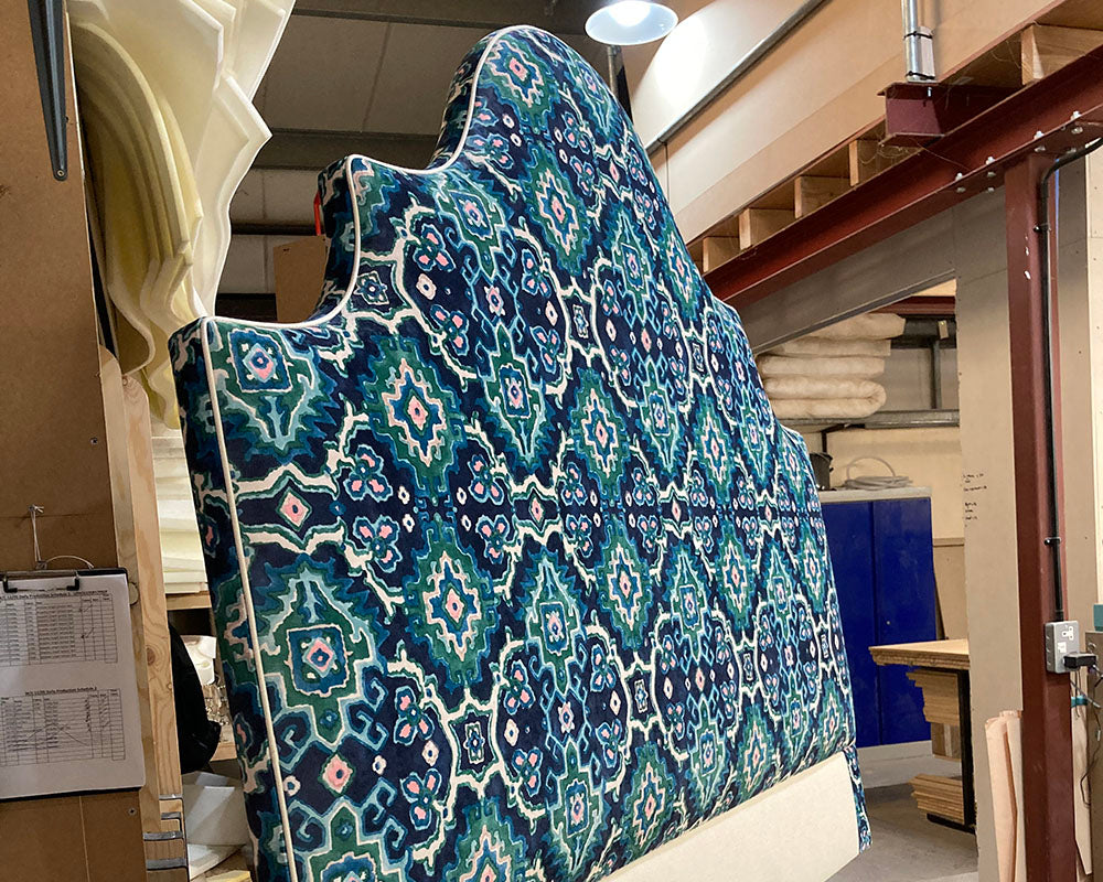 Kingsize Samson Headboard Linwood Kami Seagreen