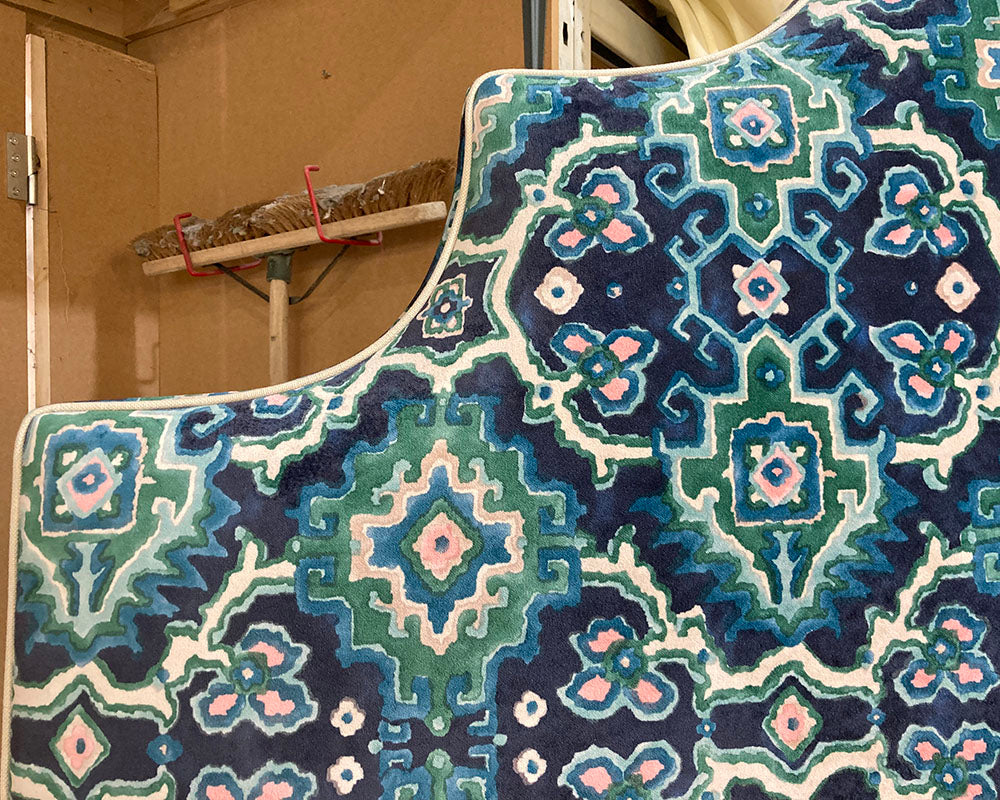 Kingsize Samson Headboard Linwood Kami Seagreen