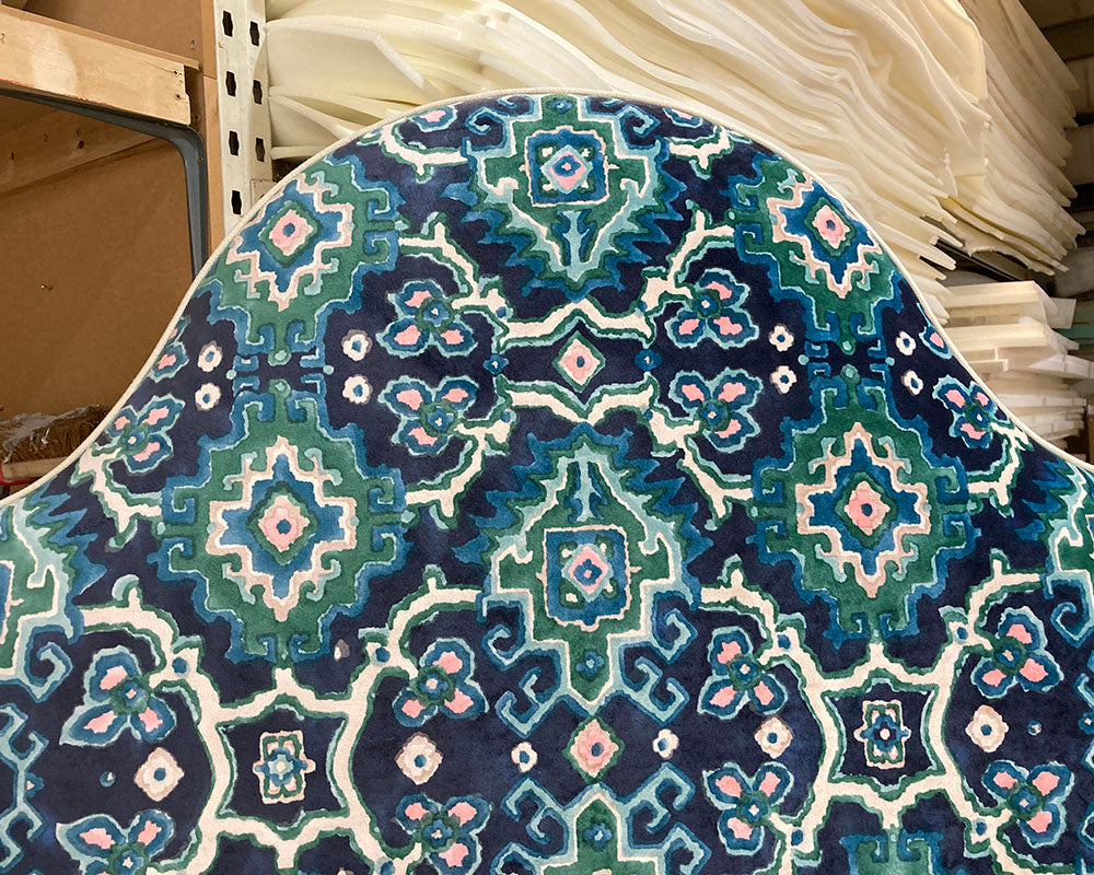 Kingsize Samson Headboard Linwood Kami Seagreen