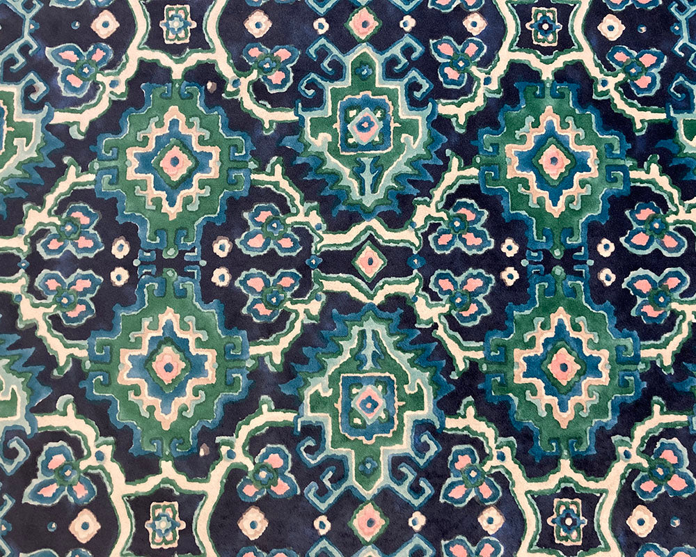 Kingsize Samson Headboard Linwood Kami Seagreen