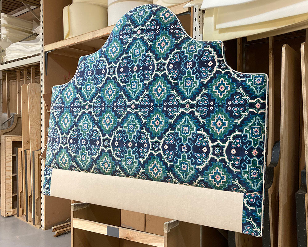 Kingsize Samson Headboard Linwood Kami Seagreen