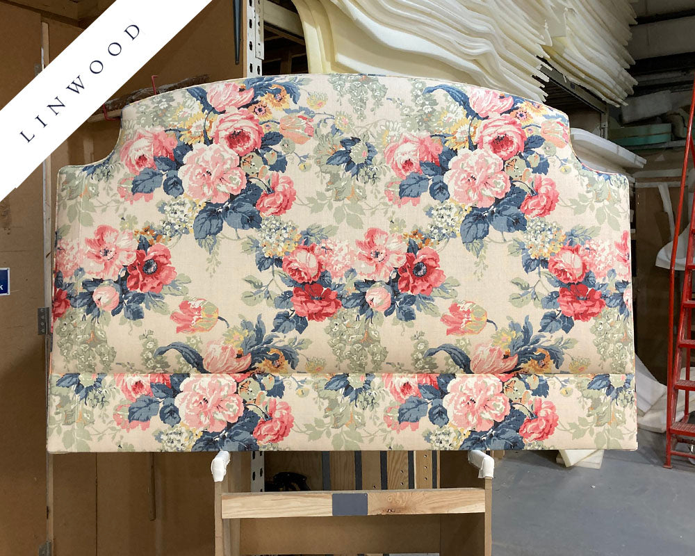 Kingsize Puffin Headboard Linwood Albertine Indigo/Pink